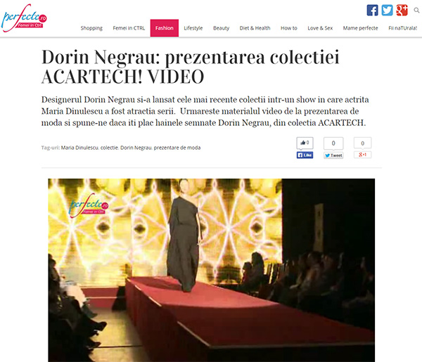 Dorin Negrau: prezentarea colectiei ACARTECH!